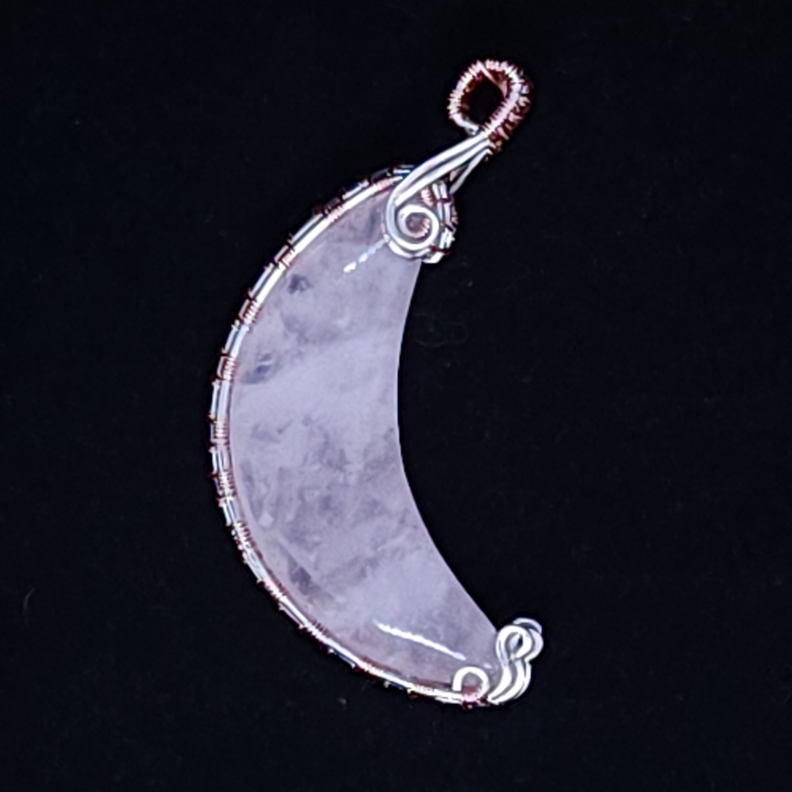 Rose Quartz Silver Key Necklace
